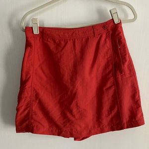 Skort, dark orange nylon with pockets